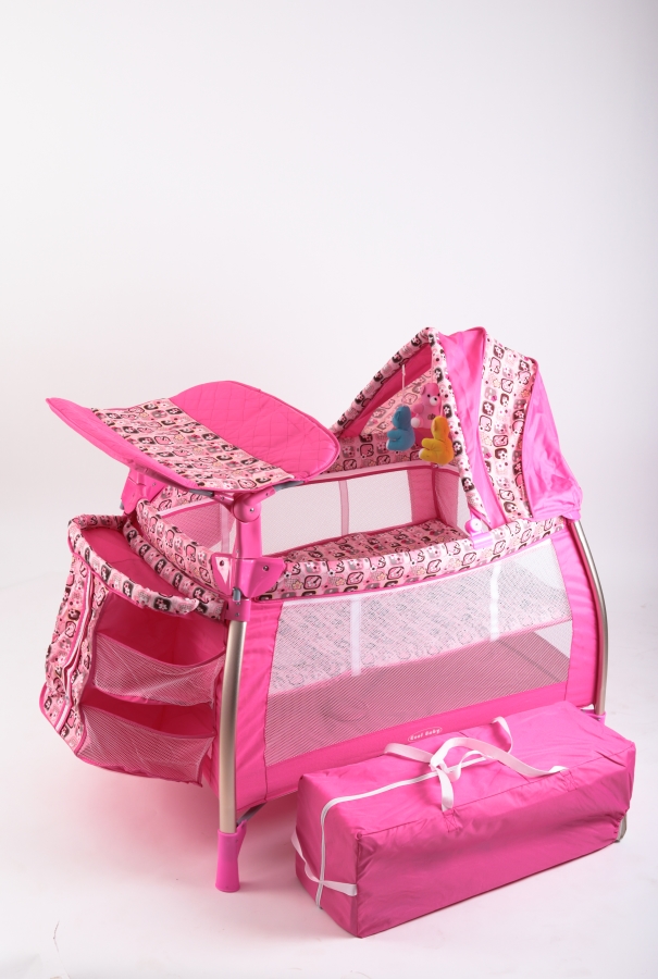Optimized-Cool-Baby-Infant-Travel-Cot-Bed-Pink